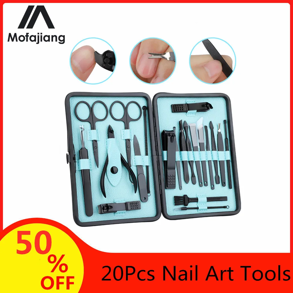 20 шт. Набор для маникюра из нержавеющей стали машинка стрижки ногтей Триммер