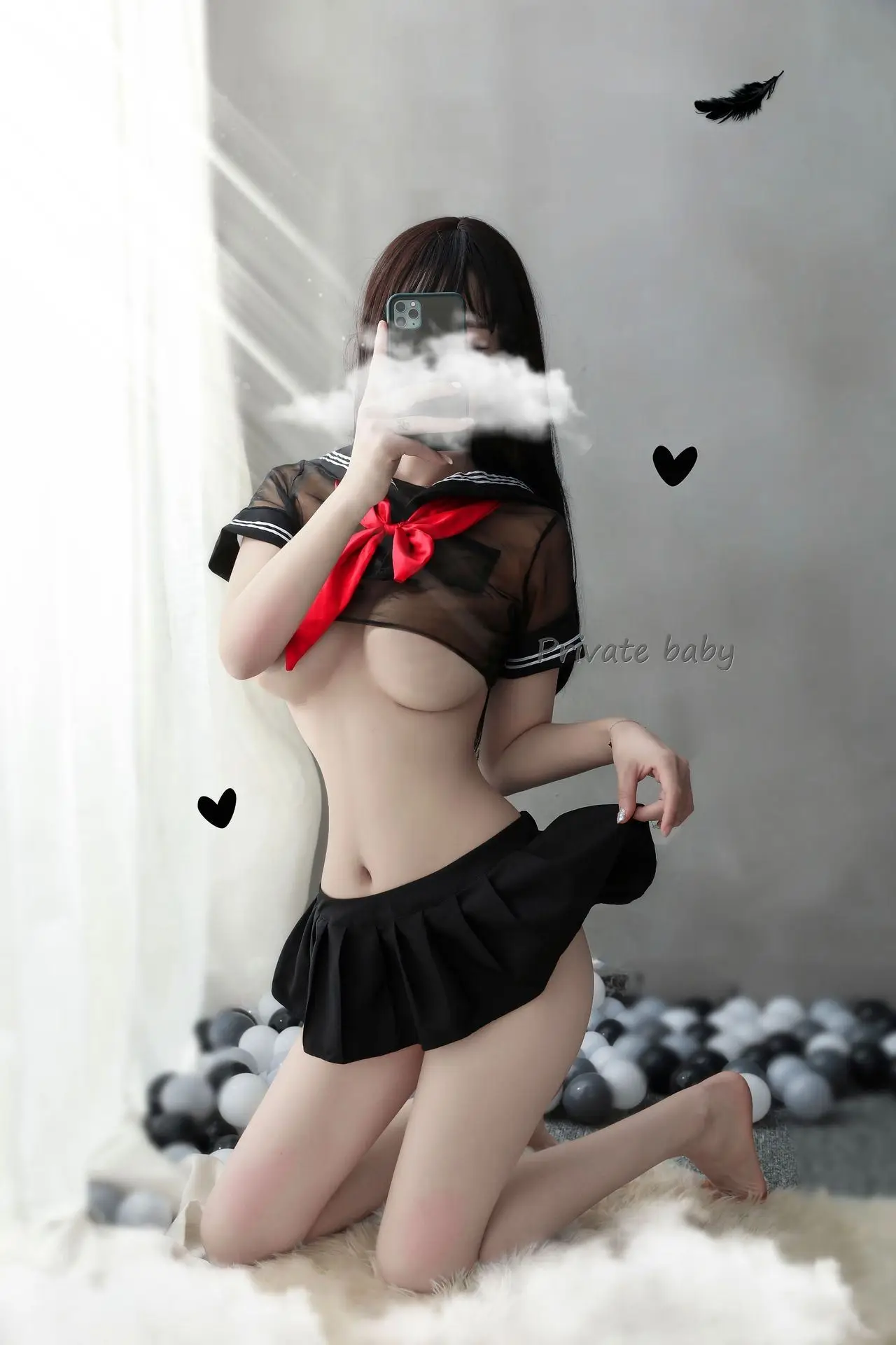 

Sexy Student School Girl Costume Sailor Uniform Kwaii Transparent Lolita Bra Panty Costume Erotic Naughty Super Short Skirt Bow