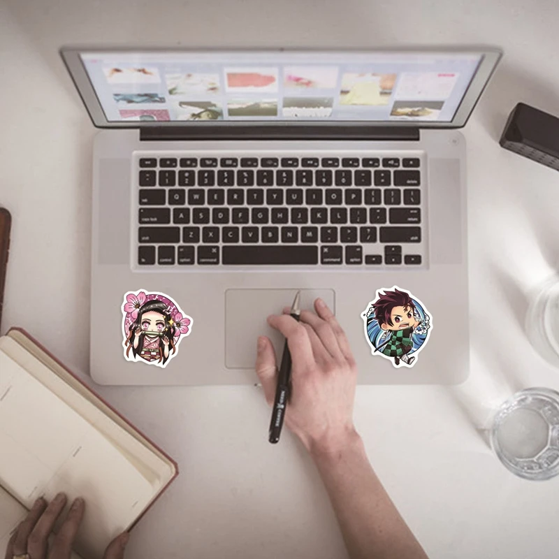 

50 pcs Q version cute Demon Slayer graffiti suitcase laptop PVC decorative stickers