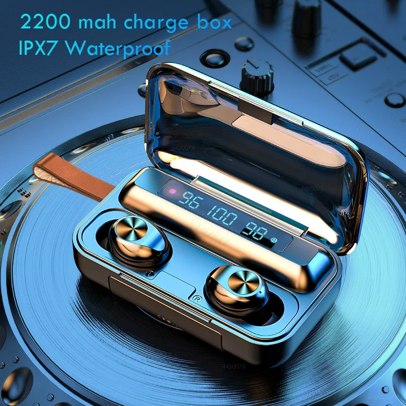 Беспроводные Bluetooth наушники с микрофоном TWS сенсорным управлением 9D стерео