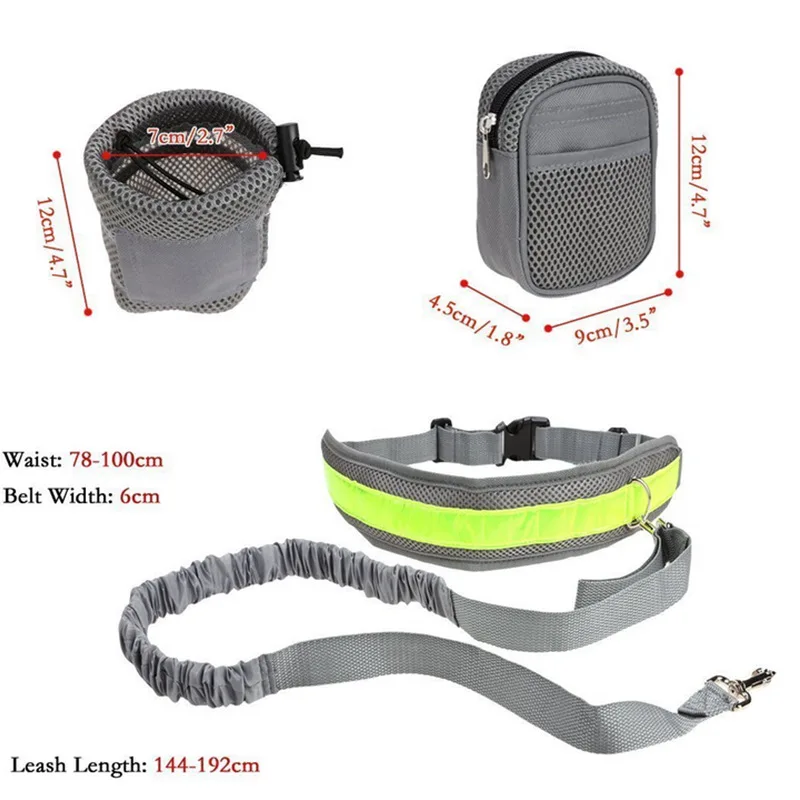 Conjunto de correa para perro, correa el&aacute;stica reflectante para entrenamiento de caminar al aire libre, correr, trotar, suministros para mascotas-3