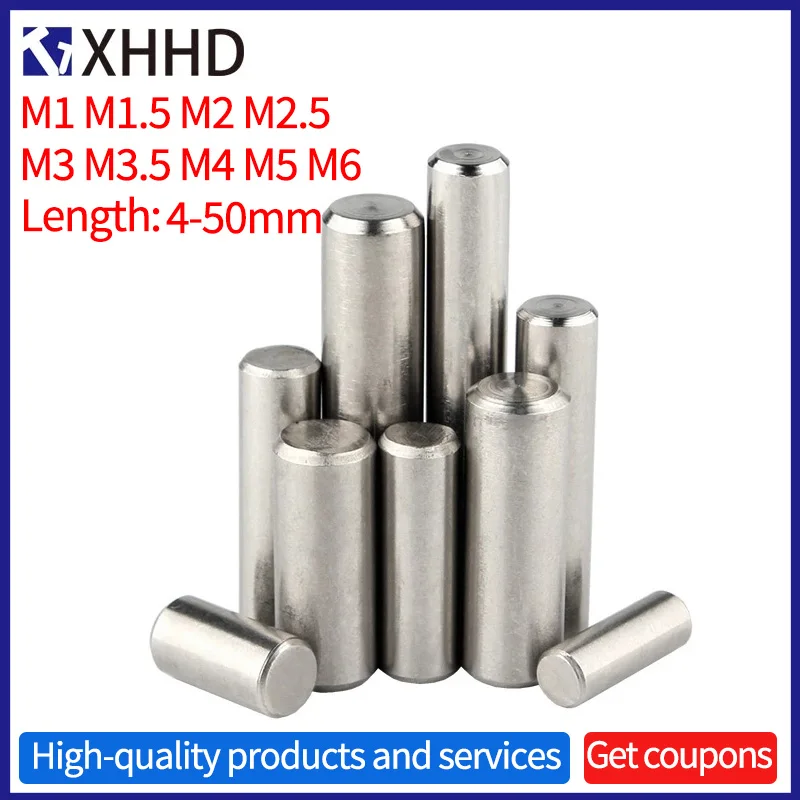 

M1 M1.5 M2 M2.5 M3 M3.5 M4 M5 M6 Cylindrical Pin Locating Dowel 304 Stainless Steel Shelf Lock Fasten Support Fixing Metal Pin