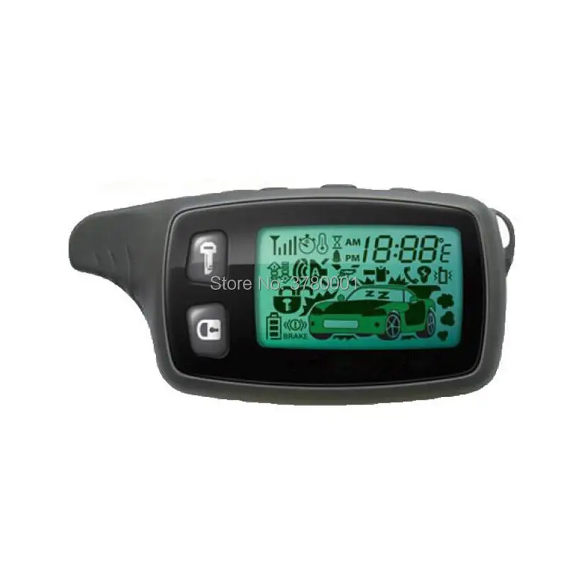 TW9010 ЖК-дисплей дистанционного Управление брелок+ кожаный чехол для ключей для русской версии TW 9010 2 полосная автомобильная сигнализация Томагавк TW-9010 брелок