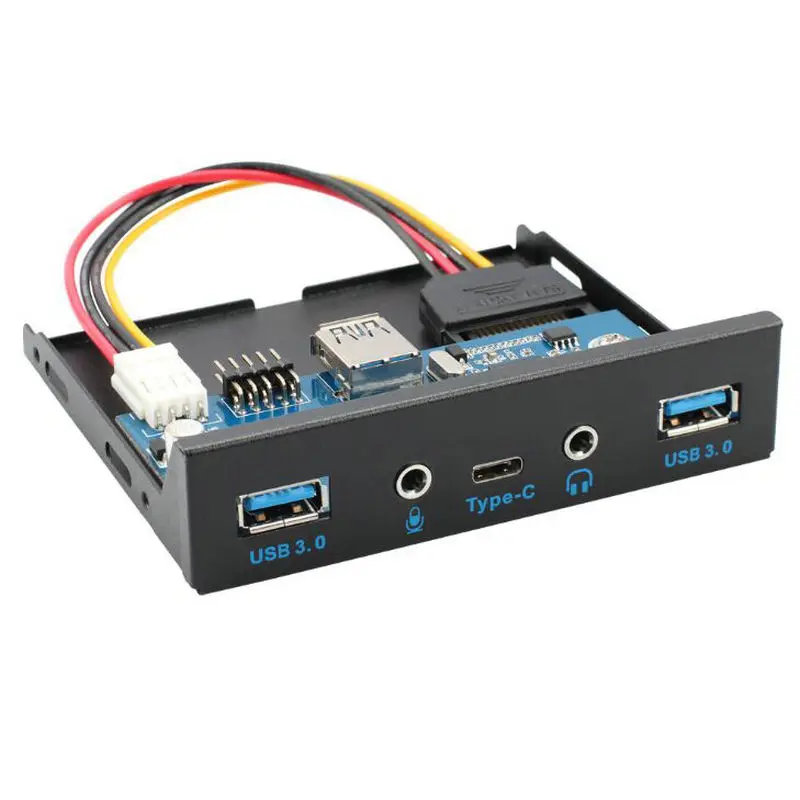 Передняя панель Great Q с 5 портами USB 3 1 и 0 Аудиоразъемом мм кронштейном TYPE C для