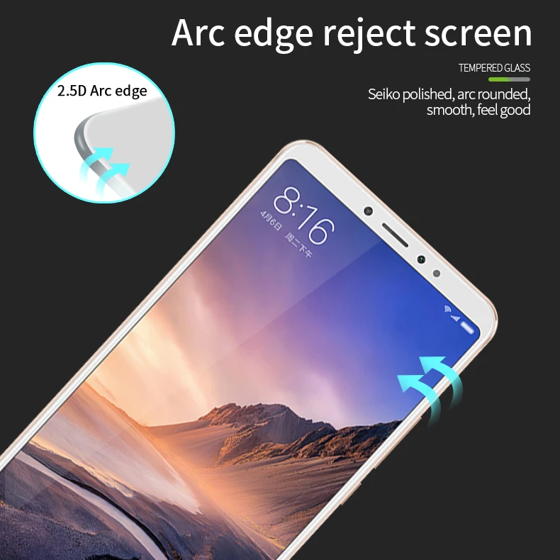 

For Xiaomi Mi Max 3 Glass Tempered PINWUYO 9H Protective Film For Xiaomi Mi Max3 Screen Protector Tempered Glass