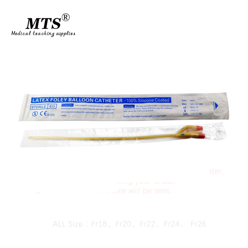 МТС латексный мочевой катетер 3 способа двойной шар силиконовым покрытием 1 шт.