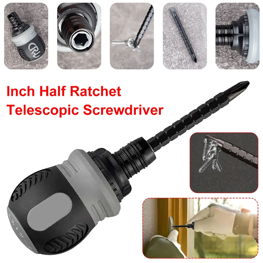 

Dual-purpose Ratchet Screwdriver Telescopic Cross Slotted Magnetic Screwdriver Household Repairing Hand Tools Accessories