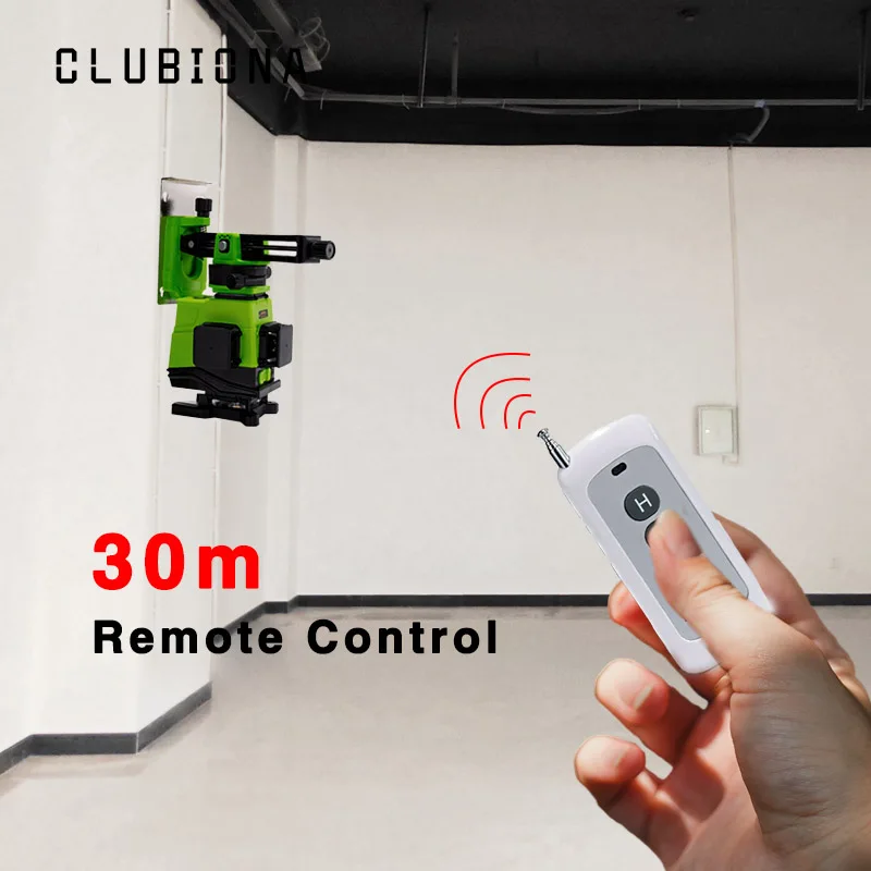 Clubiona IE12 немецкий лазерный модуль напольный и настенный Мощные зеленые линии дистанционного управления 3D лазерный уровень с литий-ионной батареей