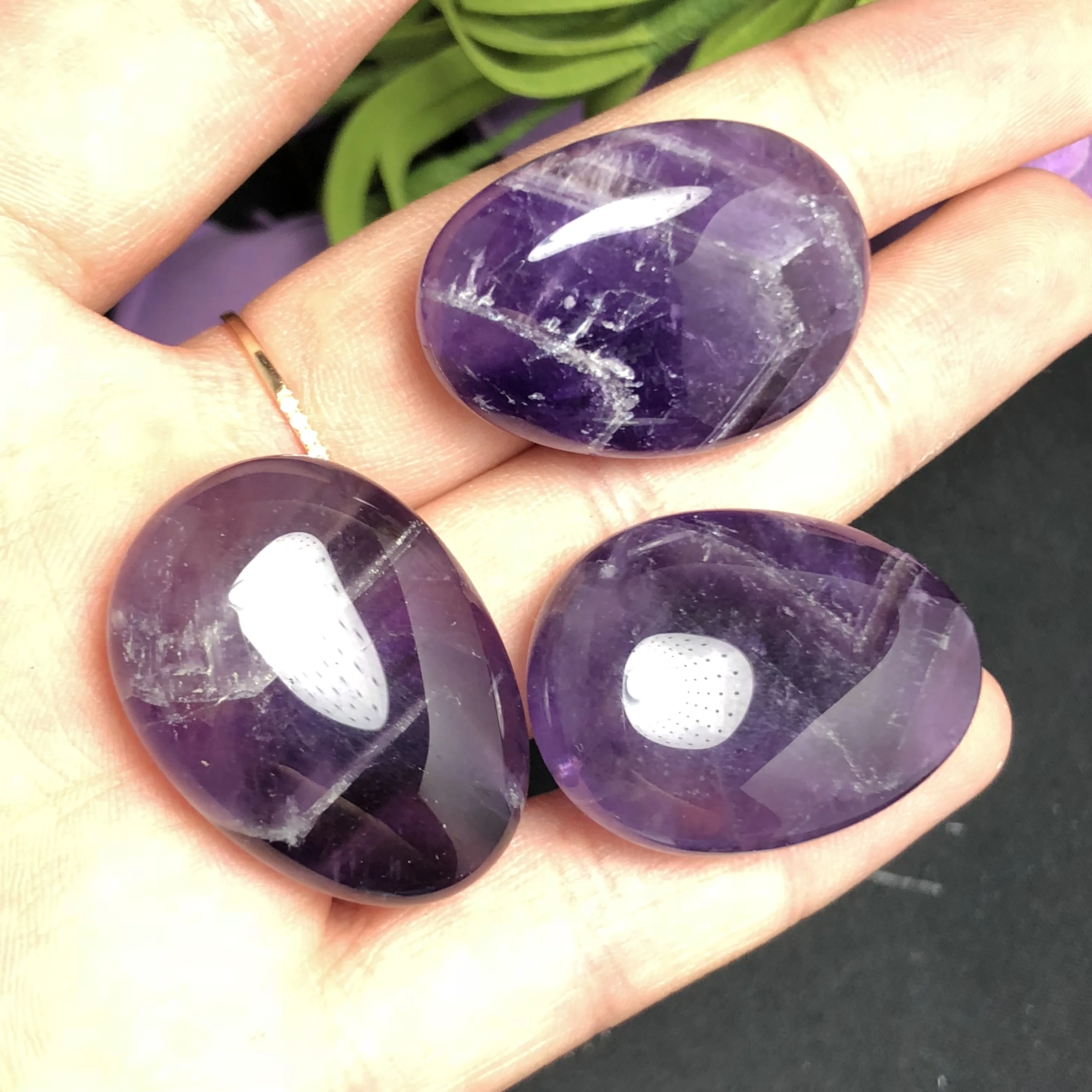 3 шт. полированный аметист шеврон Аметист|Камни| |