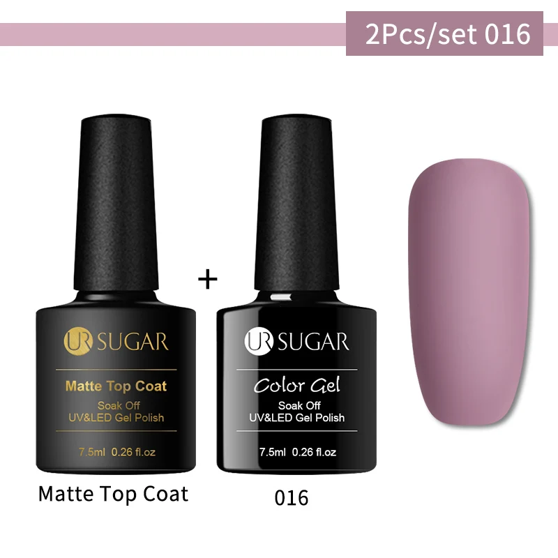 Set 16 Ur Sugar 7,5 мл матовый Гель-лак цветной УФ-гель для ногтей матовое верхнее покрытие замачиваемый УФ светодиодный Гель-лак для ногтей Гель-лак гибридный - Цвет: Set 16