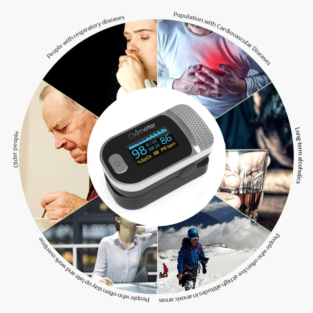 

Finger Pulse Oximeters Mini Portable Oxygen Saturator Monitor Finger Oxymeters TFT Medical Equipment