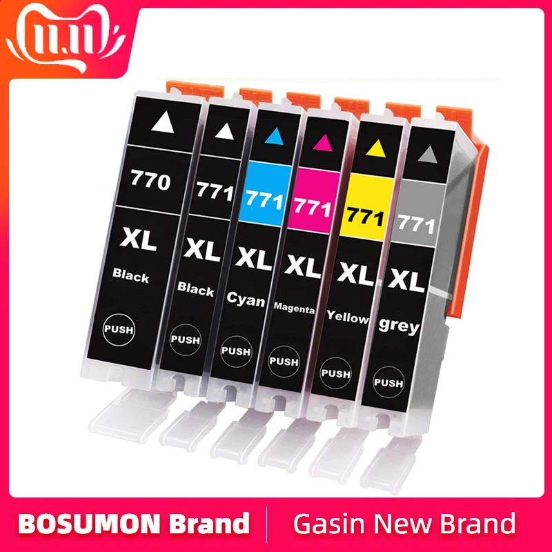 

Bosumon 770XL 771XL Compatible Ink Cartridges Replacement For Canon PGI-770 CLI-771 For Canon PIXMA MG5770 MG6870/MG7770