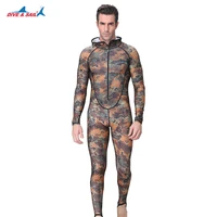skins long sleeve spearfishing diving suit one piece lycra wetsuit with camouflage pattern anti uv surf suit men women