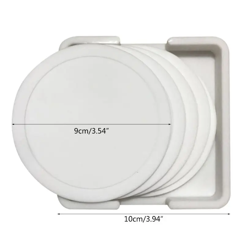 7pcs Non-slip Table Coaster Set Heat Resistant Silicone Mat Drink Glass Black Coasters Kitchen Accessories Coffee Mug Placemat | Дом и сад