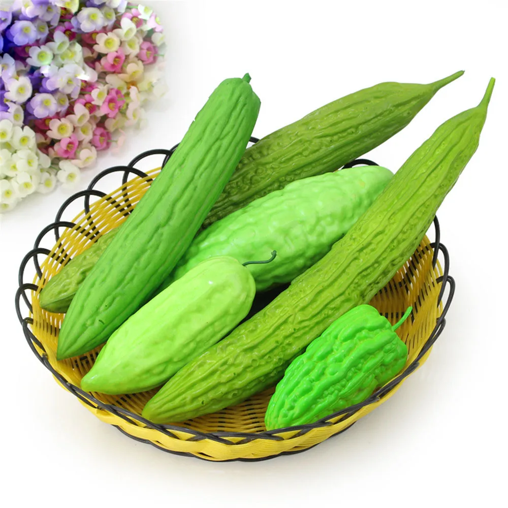 

fake vegetables hotel dining room hall restaurant store shop decor bitter gourd melon balsam pear artificial vegetables model