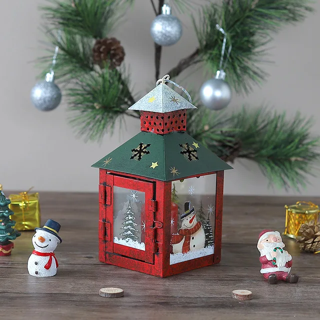 Christmas Candle Holders Lantern Centerpiece Santa Claus Candlestick Gift Decorations | Дом и сад