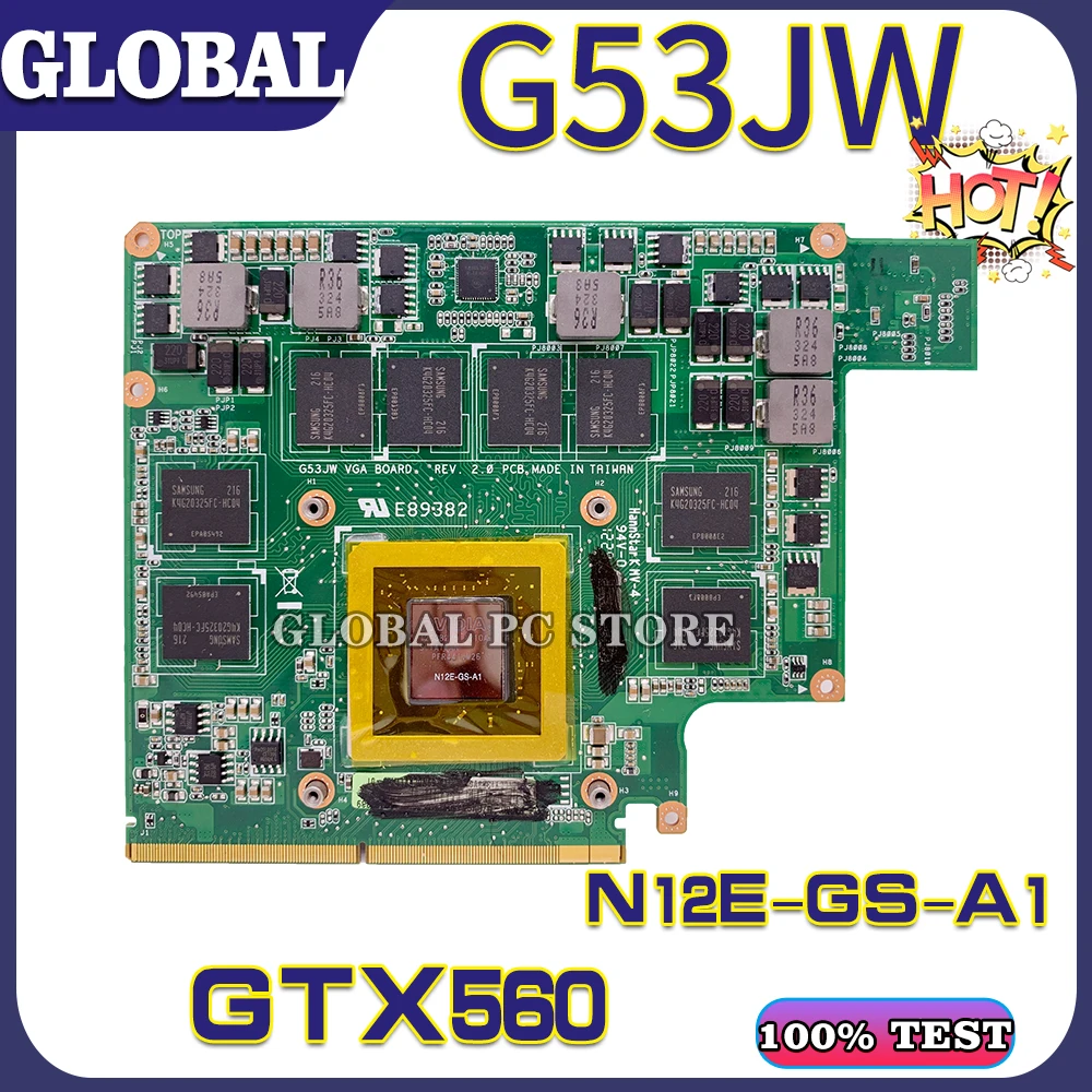 

KEFU For ASUS Laptop MXMIII VGA Video Card Graphic G53JW G73JW G53SW G73SW G53SX Mainboard 100% Test OK GTX560M