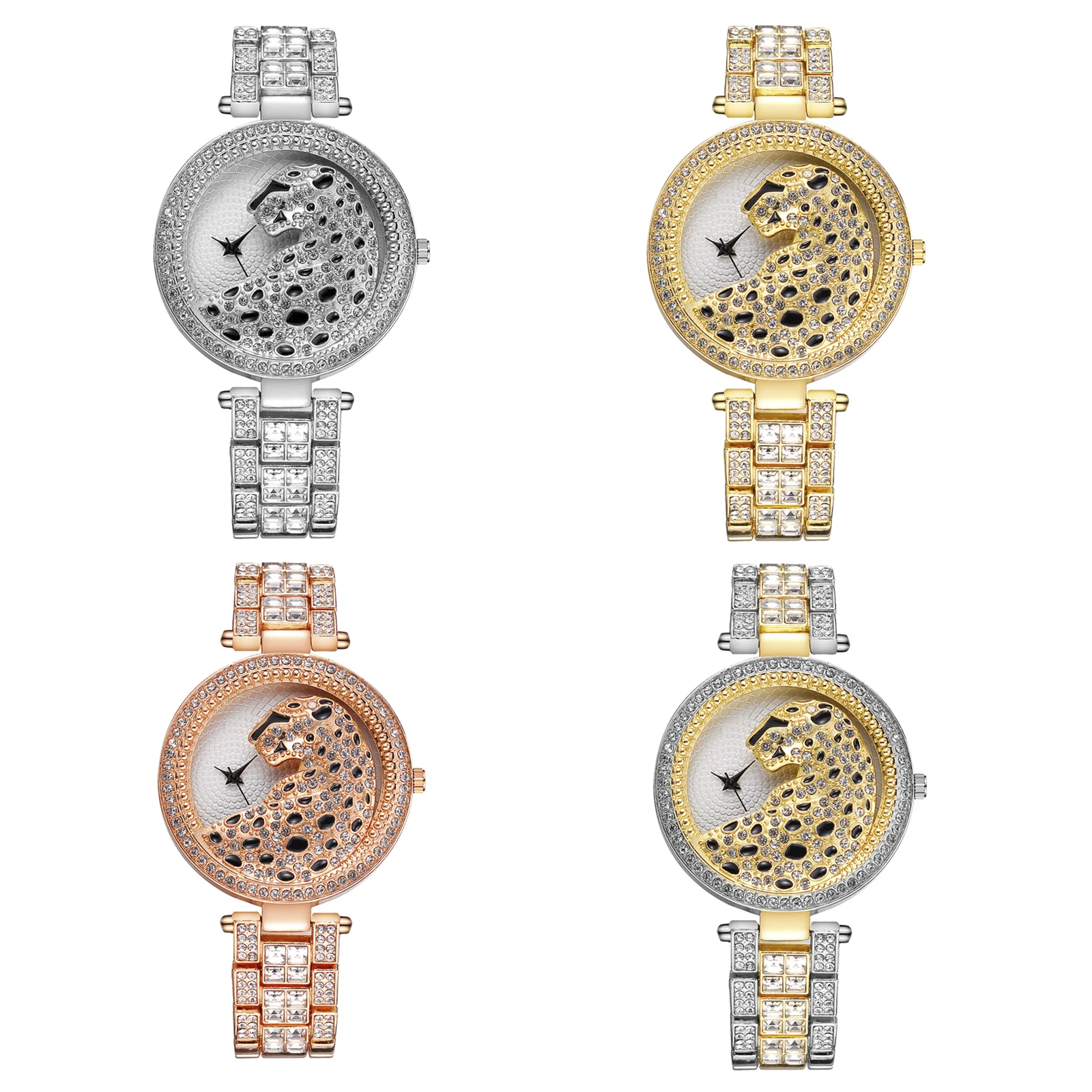 Часы женские кварцевые под розовое золото с леопардовым принтом люксовые модные