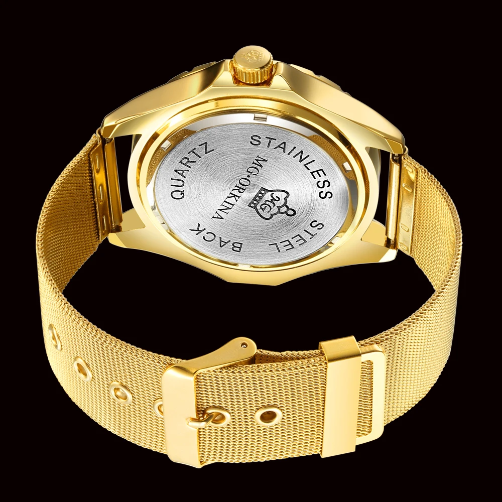 Relojes Hombre 2020 водонепроницаемые мужские часы из нержавеющей стали с золотым