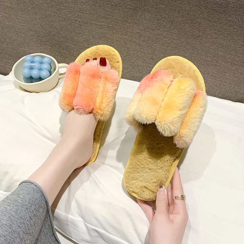 

Winter Warm Slippers for Woman Shoes Soft Plush Indoor Home Furry Slippers Woman Warm Shoes For Bedroom Couple Winter Slippers