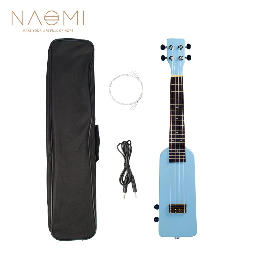 NAOMI Electric укулеле 23 &quotконцертный Куме Электрический Укулеле Уке Синий Тихий набор
