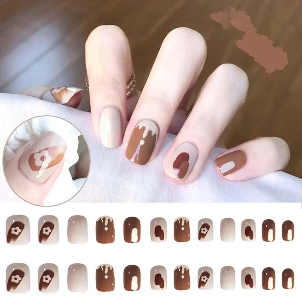 Искусственные ногти короткие круглые градиентные 24 шт. | Красота и здоровье