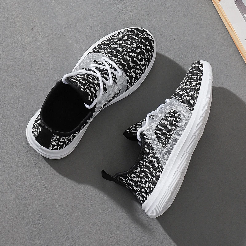

Sneakers Shoes Woman Air Mesh Breathable Flying Women Shoes Lace Up Soft Bottom Students Casual Shoes