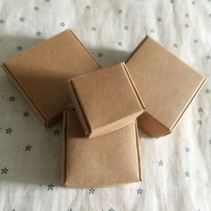 

50pcs Small Black white Kraft paper gift cardboard packaging paper box Craft carton package for packing handmade soap/candy box