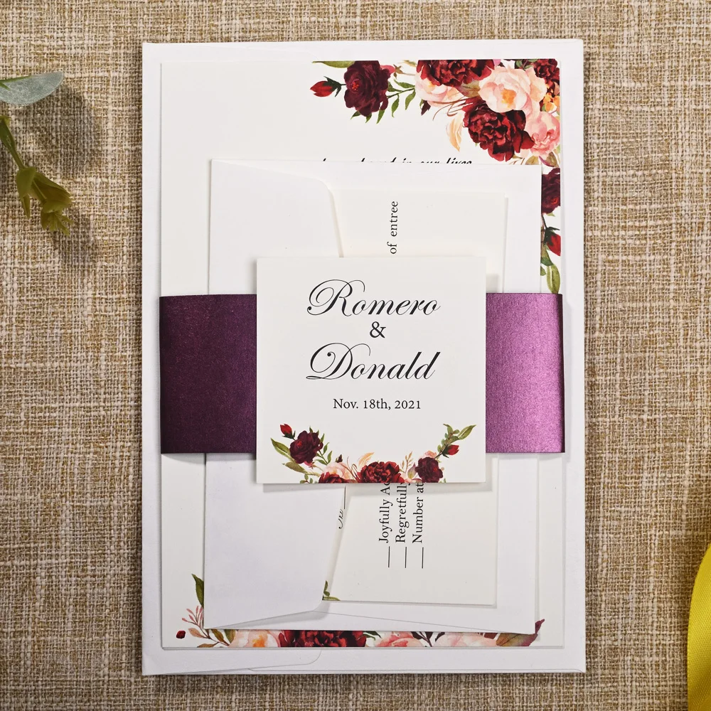 50 шт Персонализированные пустые пригласительные карты с открытка RSVP талии для