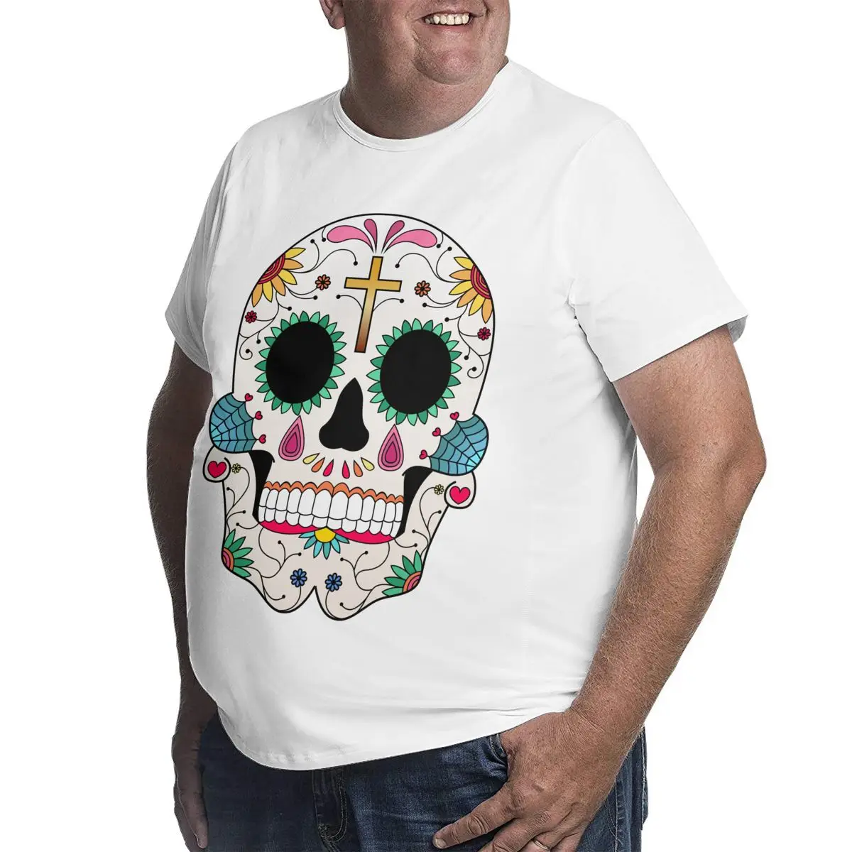 

Kanpa Brand 2020 Custom Skull T Shirts for Big Men Pattern Men Workout Tops Oversized Streetwear T-shirt Black XL