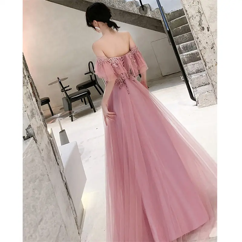 It's Yiiya Evening Dresses Boat Neck Plus Size Short Sleeve Appliques Robe De Soiree Floor-Length Women Party E896 | Свадьбы и