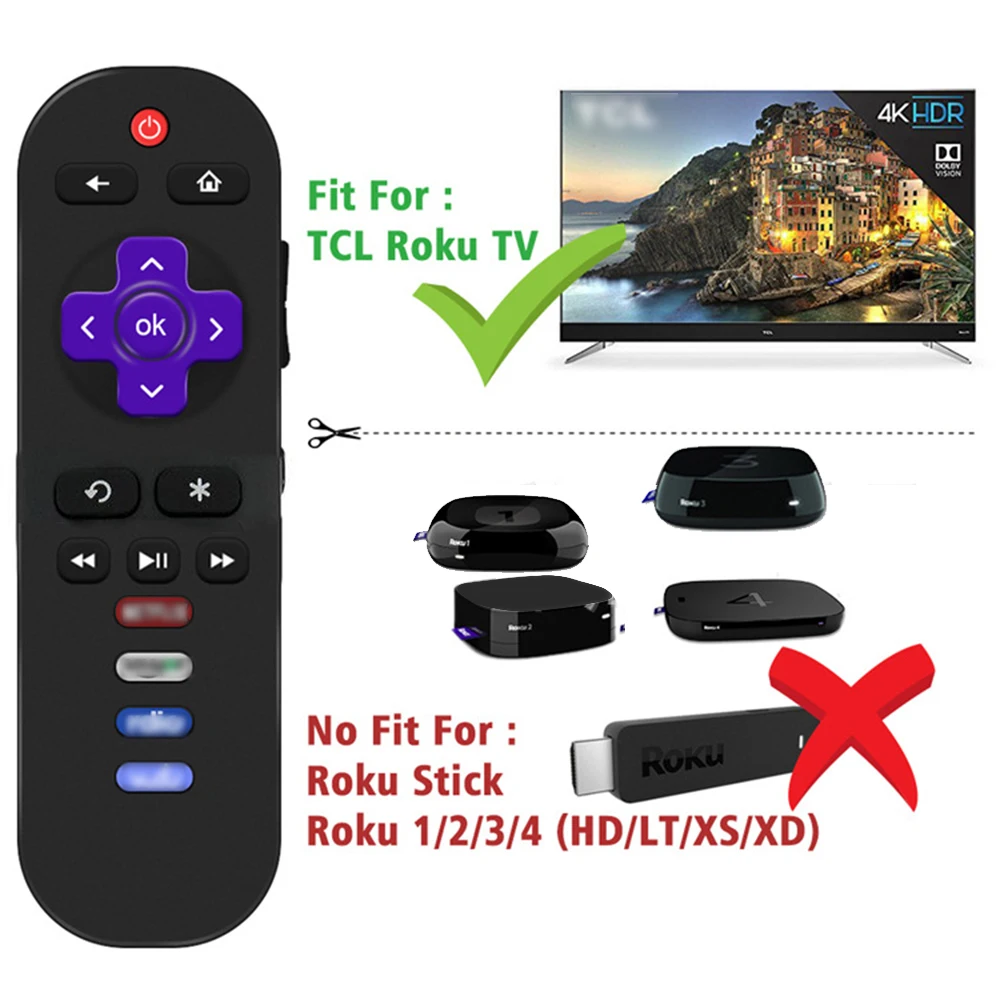 Пульт дистанционного управления для TCL Для ROKU tv Замена управления Лер легкая работа для большинства TCL tv и для большинства Roku tv с боковой кнопкой