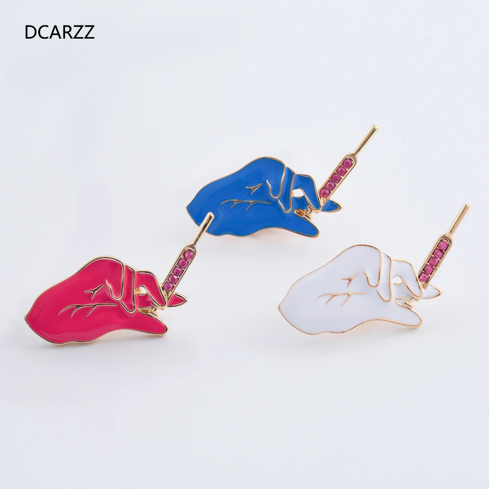 DCARZZ медицины эмалированная брошь на булавке милый синий и красный цвета белые