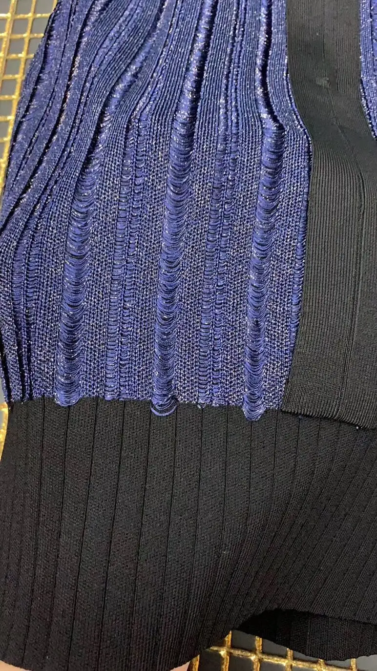 

High Quality Black Purple Sleeveless Rayon Bandage Dress Evening Party Dress