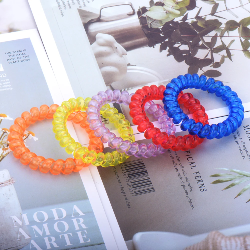 Телефонная проволока браслеты повязки на голову спиральная форма хвост резинка