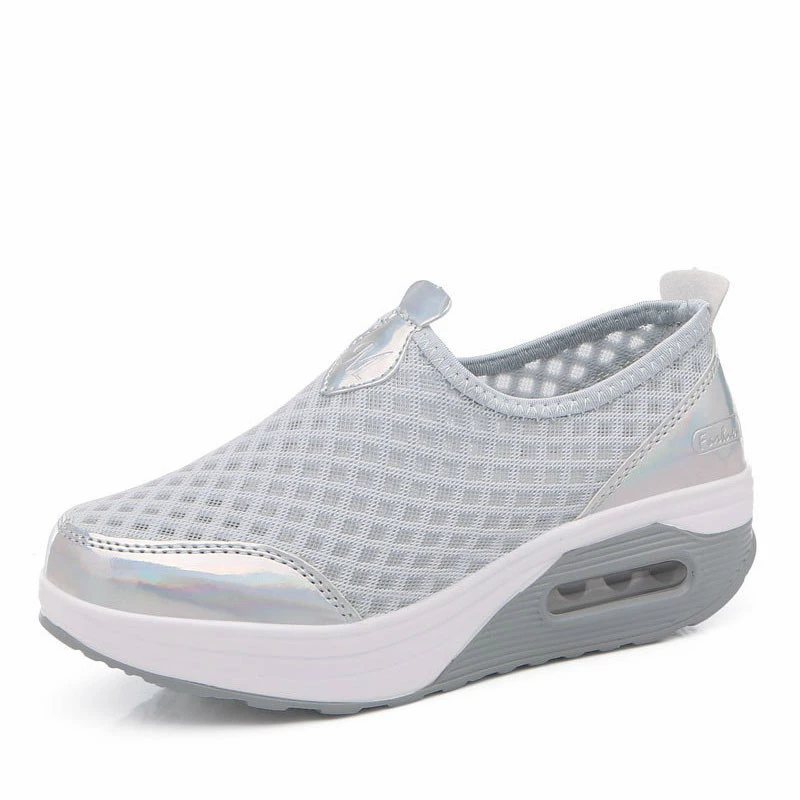 

2021 New Spring Women Shoes Autumn Casual Air Mesh Woman Flats Shoe Flat Platform Ladies Sneakers Slip On Ladies Wedge Footwear