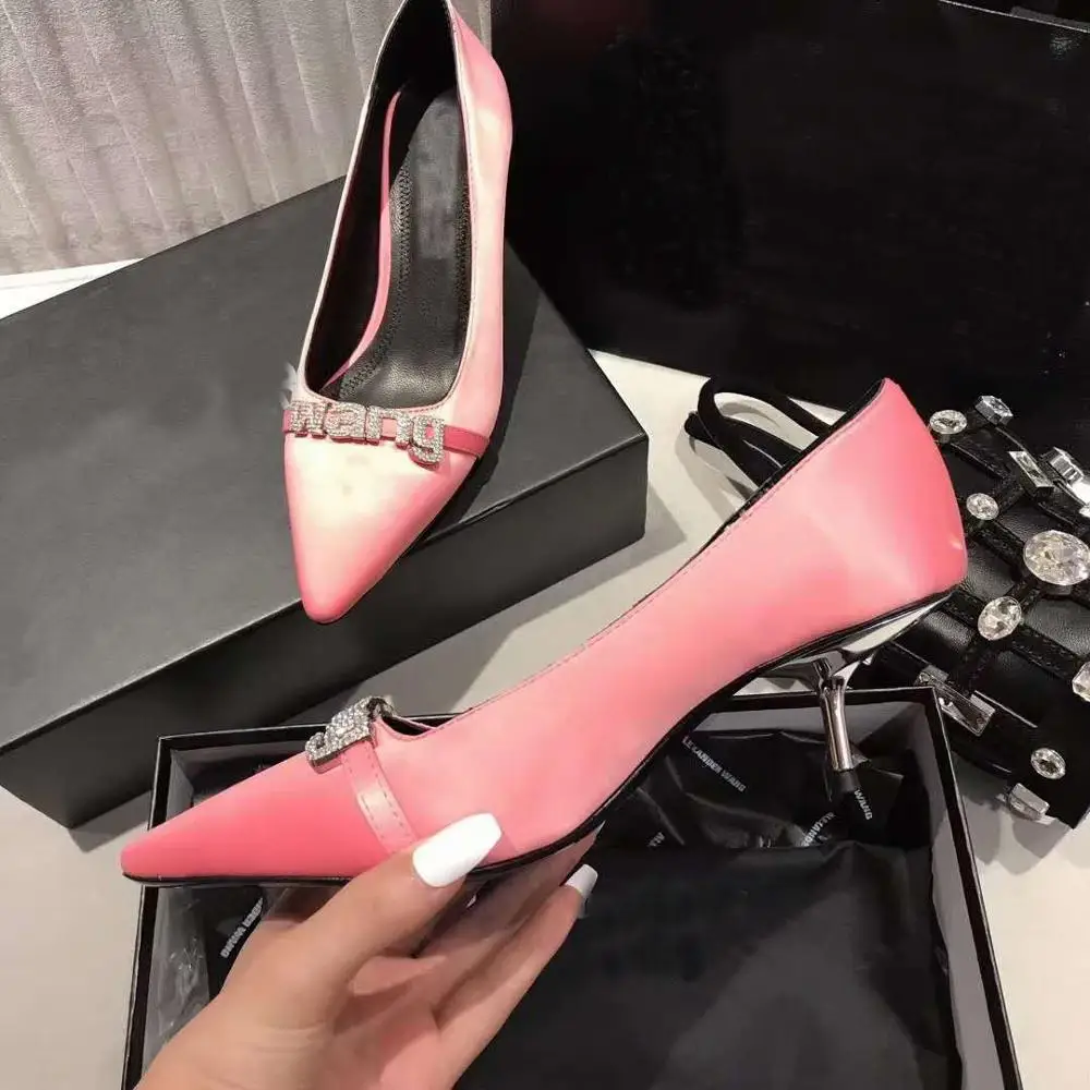 

VALLU2020 autumn bright silk fashion pointed shiny rhinestone decoration comfortable simple women's single shoes