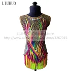 Трико LIUHUO женское разноцветное для занятий художественной гимнастикой