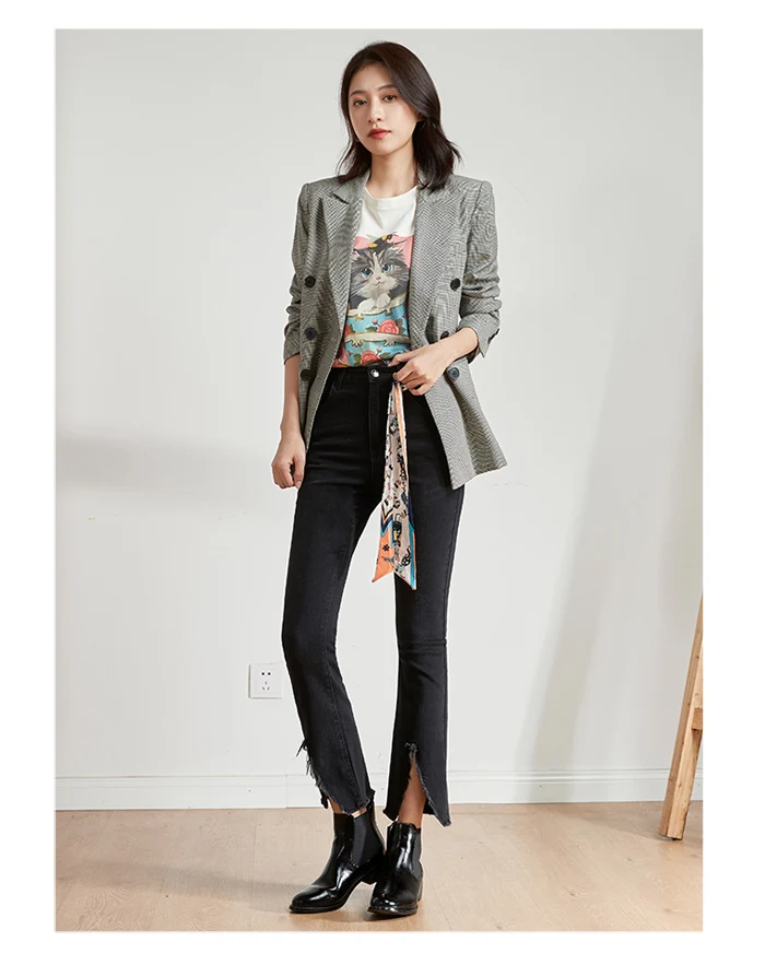 Женские классические джинсы LEIJIJEANS, узкие джинсы с лентой на поясе, новая модель большого размера для отдыха