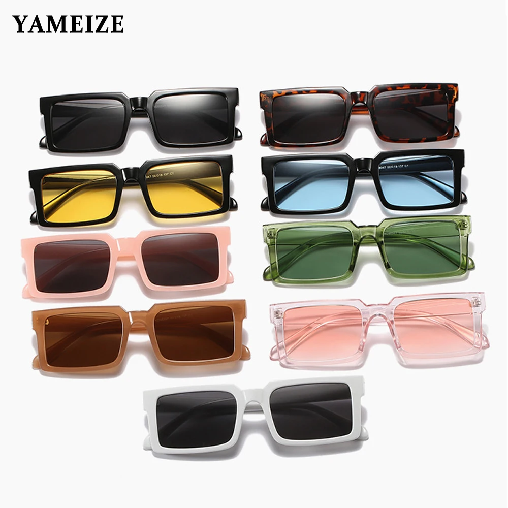 

Маленькие квадратные солнцезащитные очки YAMEIZE для женщин и мужчин, Модные Винтажные Солнцезащитные очки с градиентными линзами, прямоуголь...