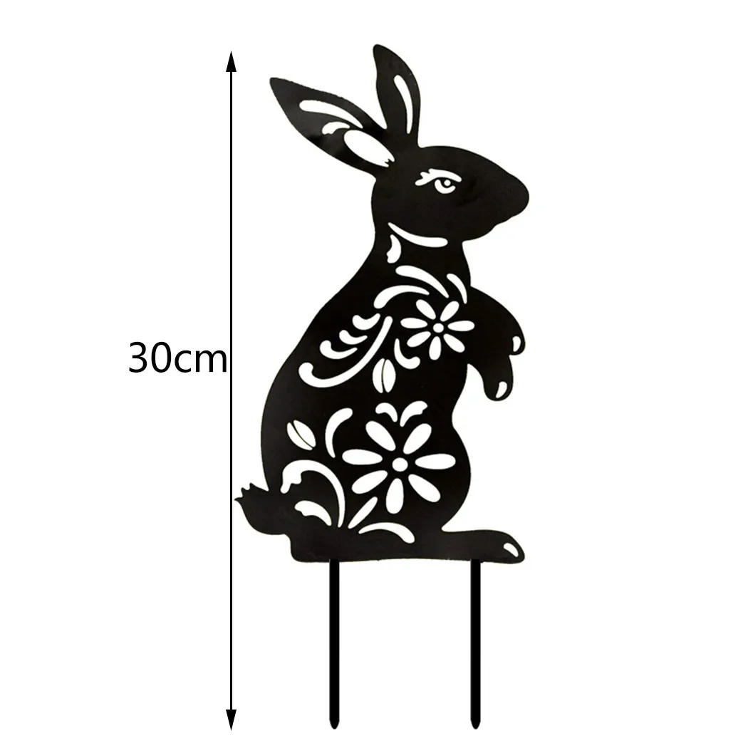 

Yard Acrylic Rabbit 2pcs Art Backyard Black Decoration Fake Gift Kit Lawn