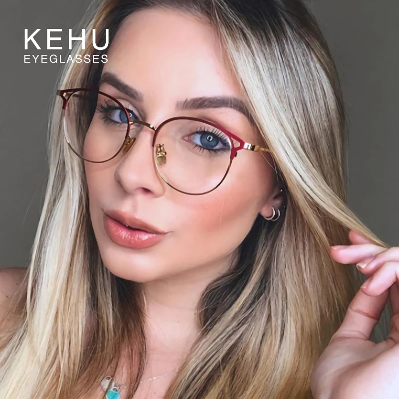 KEHU Rew Cat женские очки Ins популярные модные серьги из сплава оправа УФ-линзы очки без рецепта женские KH37