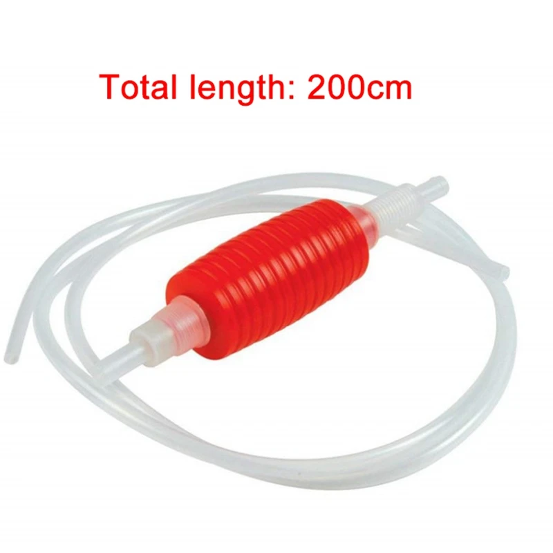 2 Meter Red Syphon Tube Hand Fuel Pump Gasoline Siphon Hose Gas Oil Water Transfer for Liquid Ho | Дом и сад