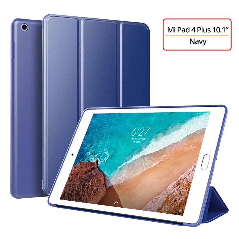Чехол для Xiaomi Mi Pad 4 Plus, ультратонкий Магнитный чехол-подставка, силиконовый мягкий смарт-чехол для Xiaomi Mi Pad 4 Plus 10,1 Tablet Funda - Цвет: Navy