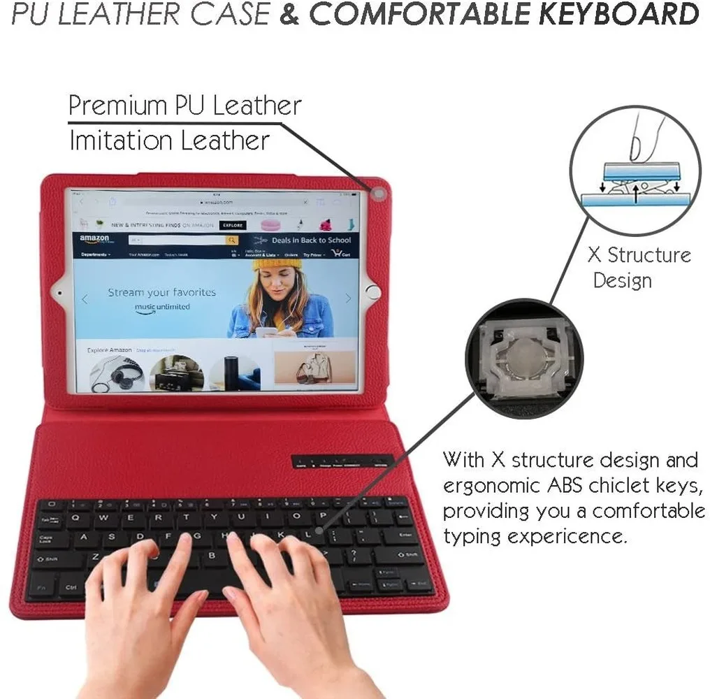 

Keyboard Case iPad Pro 12.9 2015/2017 Removable Bluetooth Keyboard Cover iPad 12.9 A1584 A1652 A1670 A1671 Keyboard Case shell