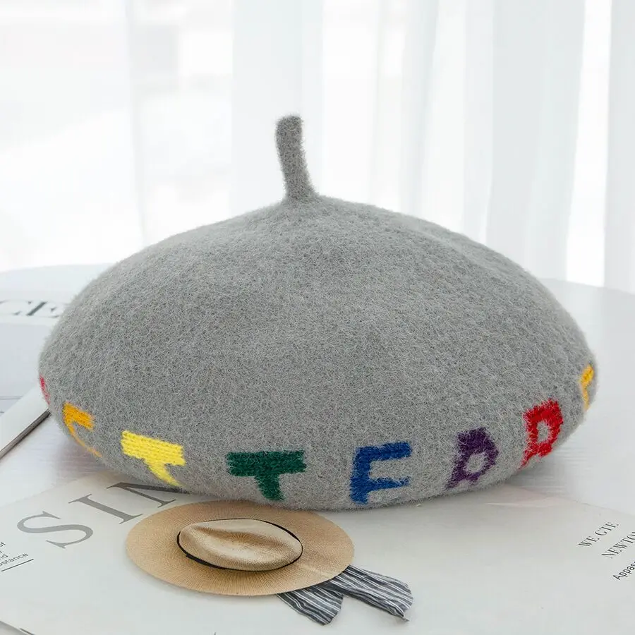 Новинка 2021 зимний женский шерстяной вязаный берет во французском стиле с