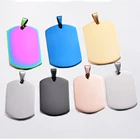 Оптовая продажа, кулон из нержавеющей стали в стиле милитари, незаполненные бирки на ошейник для собак для удостоверения личности, прямоугольное ожерелье, ювелирные аксессуары (7 цветов)