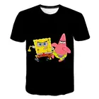 Футболка в стиле хип-хоп с принтом желтого Боба для мальчиков и девочек, Детская футболка с губкой, спортивный топ с короткими рукавами в стиле аниме и мультяшным принтом унисекс, 2021