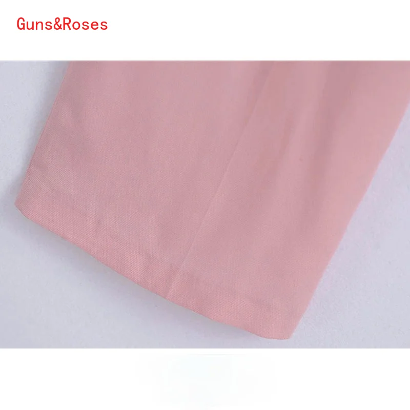 

Women Chic Fashion Side Pockets Wide Leg Pants Vintage High Waist Zipper Fly Female Trousers Mujer