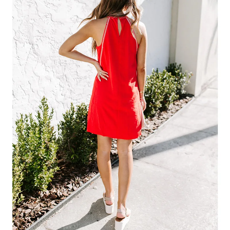 

Summer Casual Vintage Women Print Mini Dress 2020 Fashion O-neck Sleeveless Loose Dresses